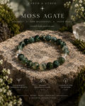 Moss Agate + Clear Quartz Bracelet